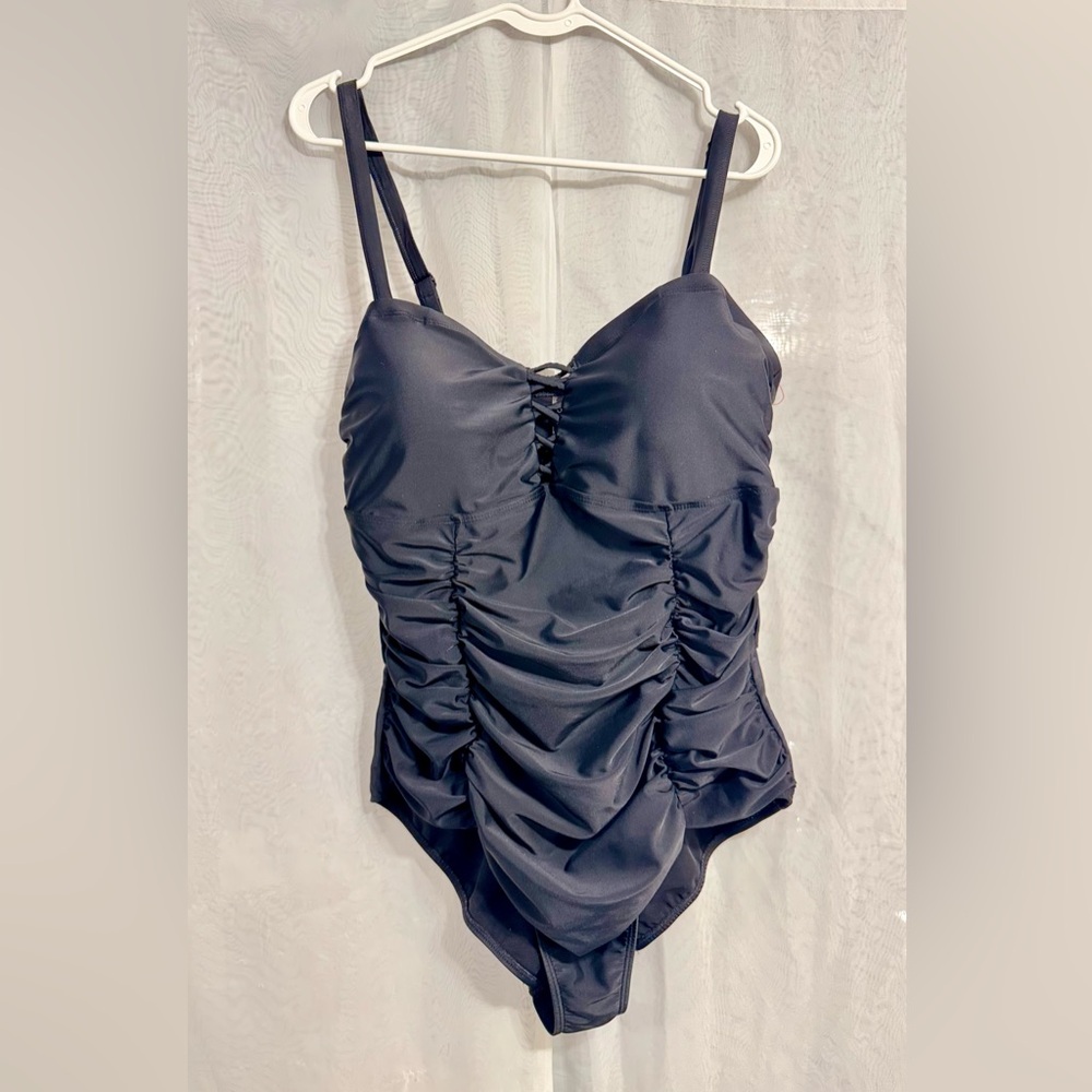 Torrid black Ruched Swimsuit